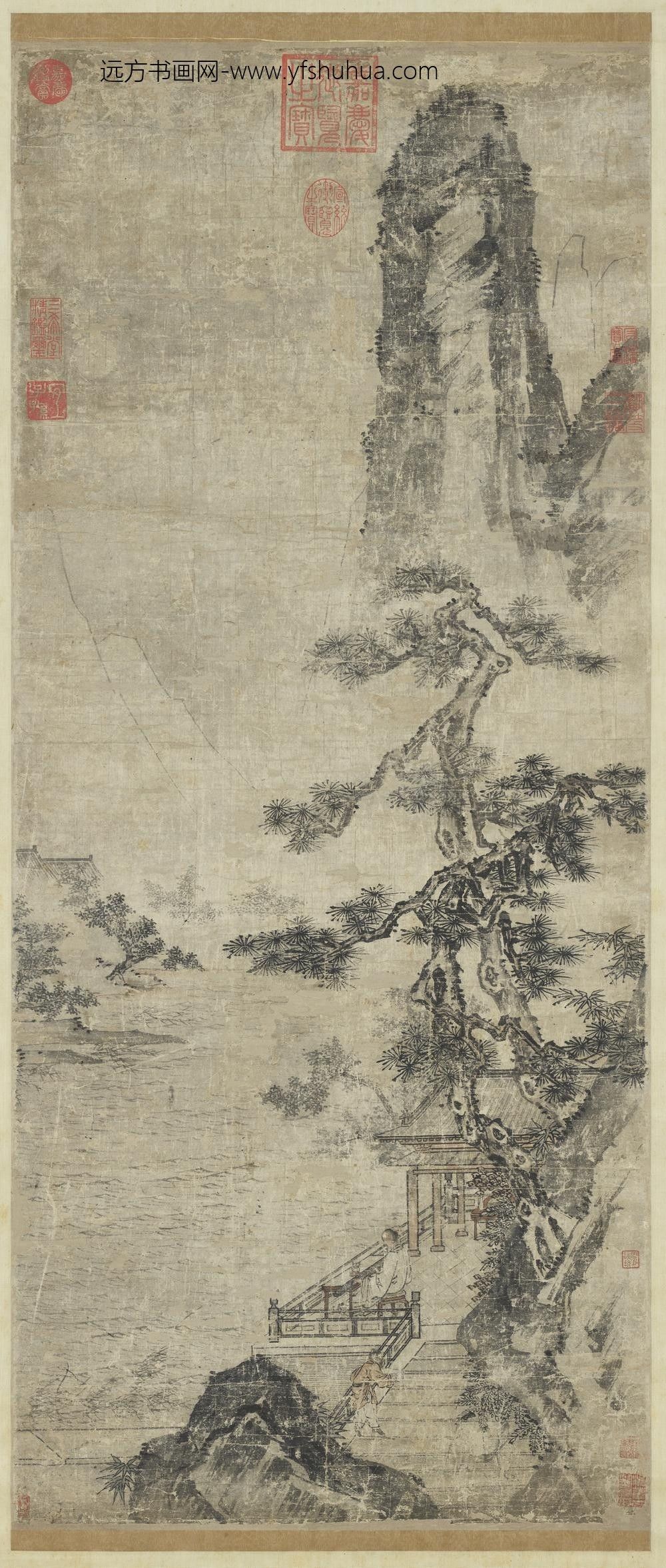 宋人松风琴韵图轴