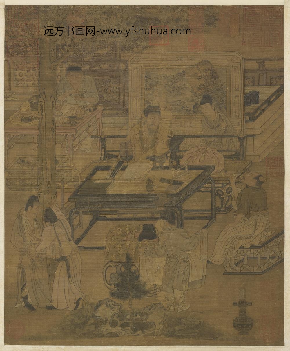 宋人梧阴清暇图轴