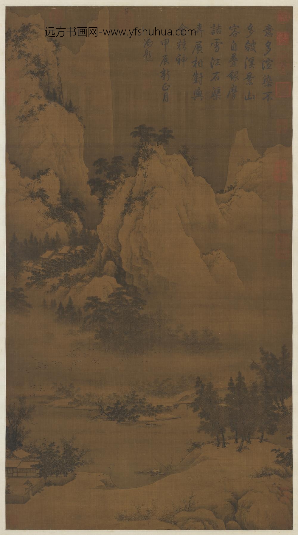 宋人溪山暮雪轴