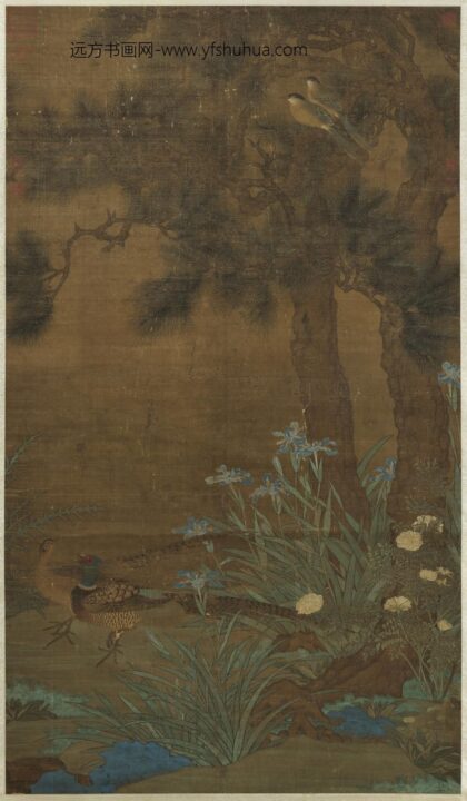 宋人画双松花鸟轴.jpg