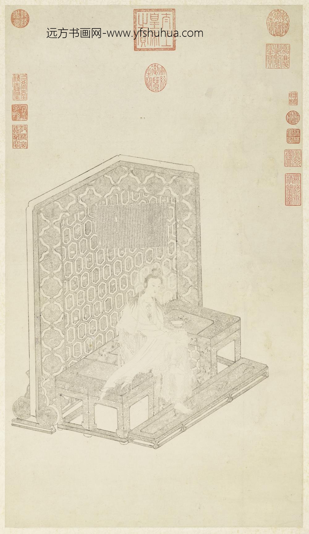 宋人白描大士像轴