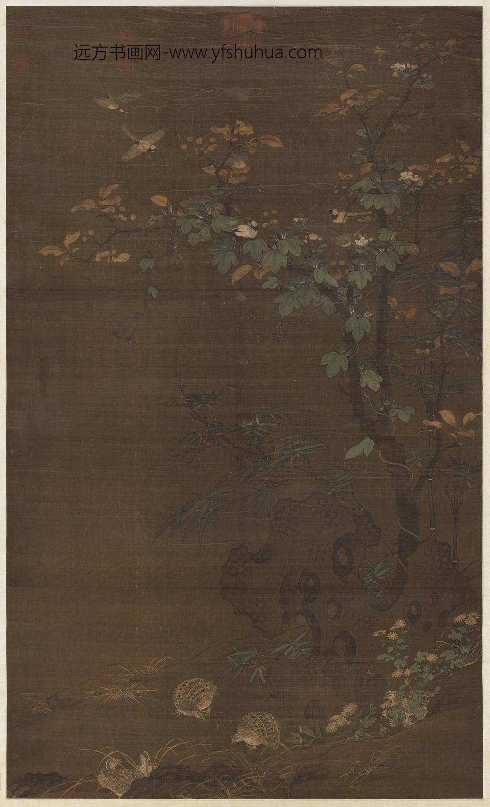 宋人花竹翎毛轴