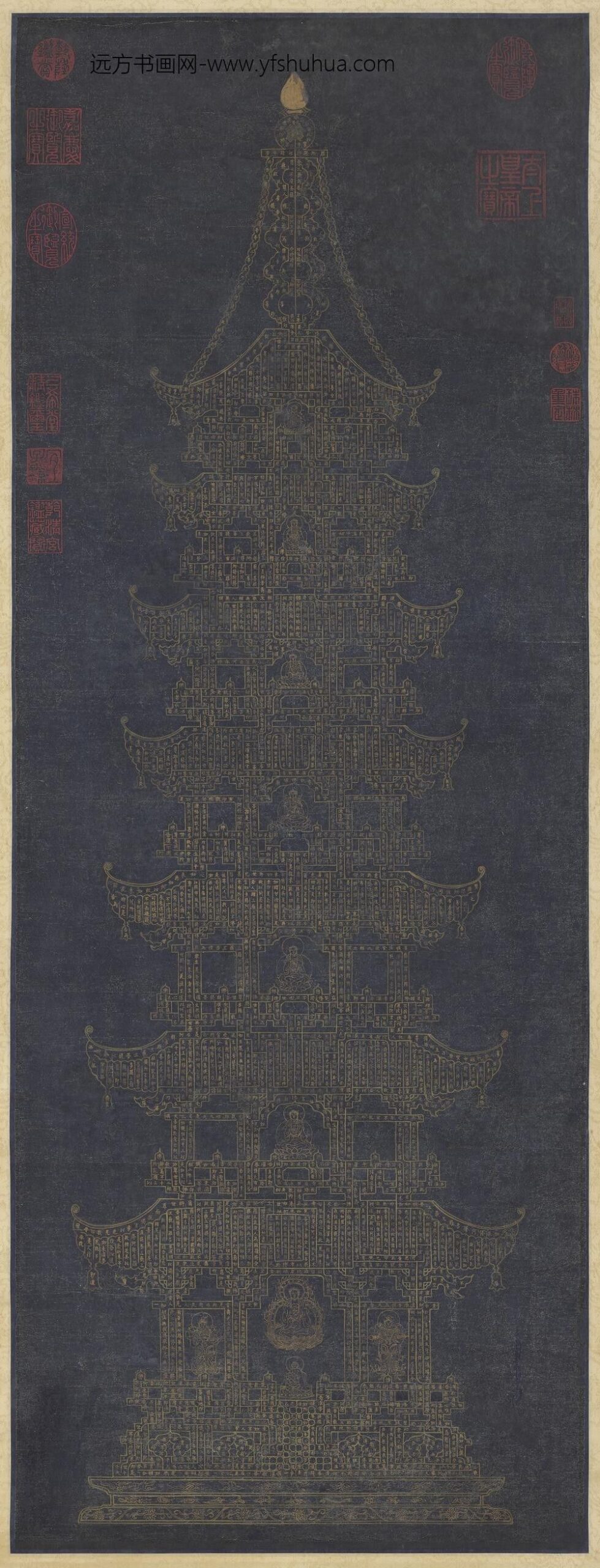 宋仲仁书金刚经塔轴