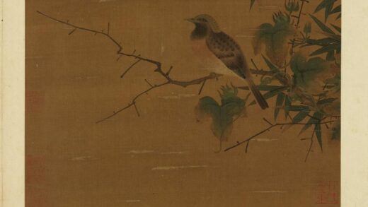 宋元名人花鸟合璧册 宋徐崇嗣牵牛竹雀.jpg