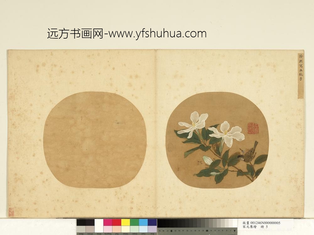 宋元集绘册-五代徐熙写生栀子