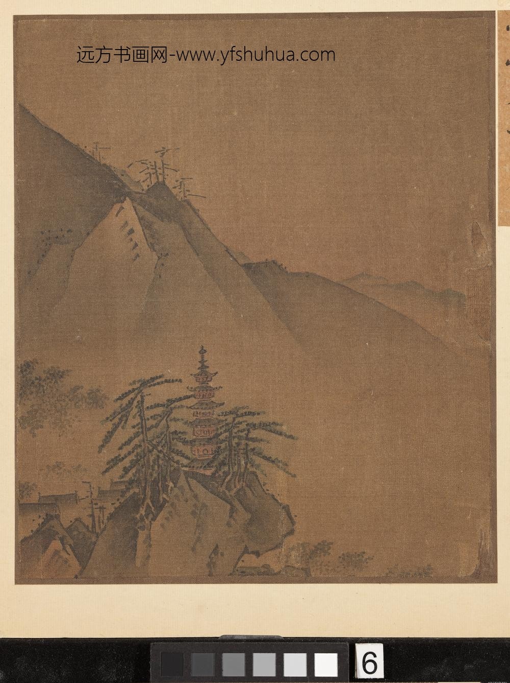 宋叶肖岩西湖十景图册-雷峰夕照