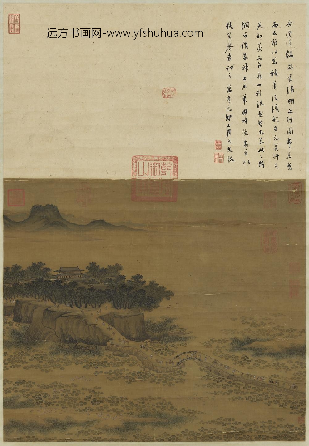 宋张择端画春山图轴