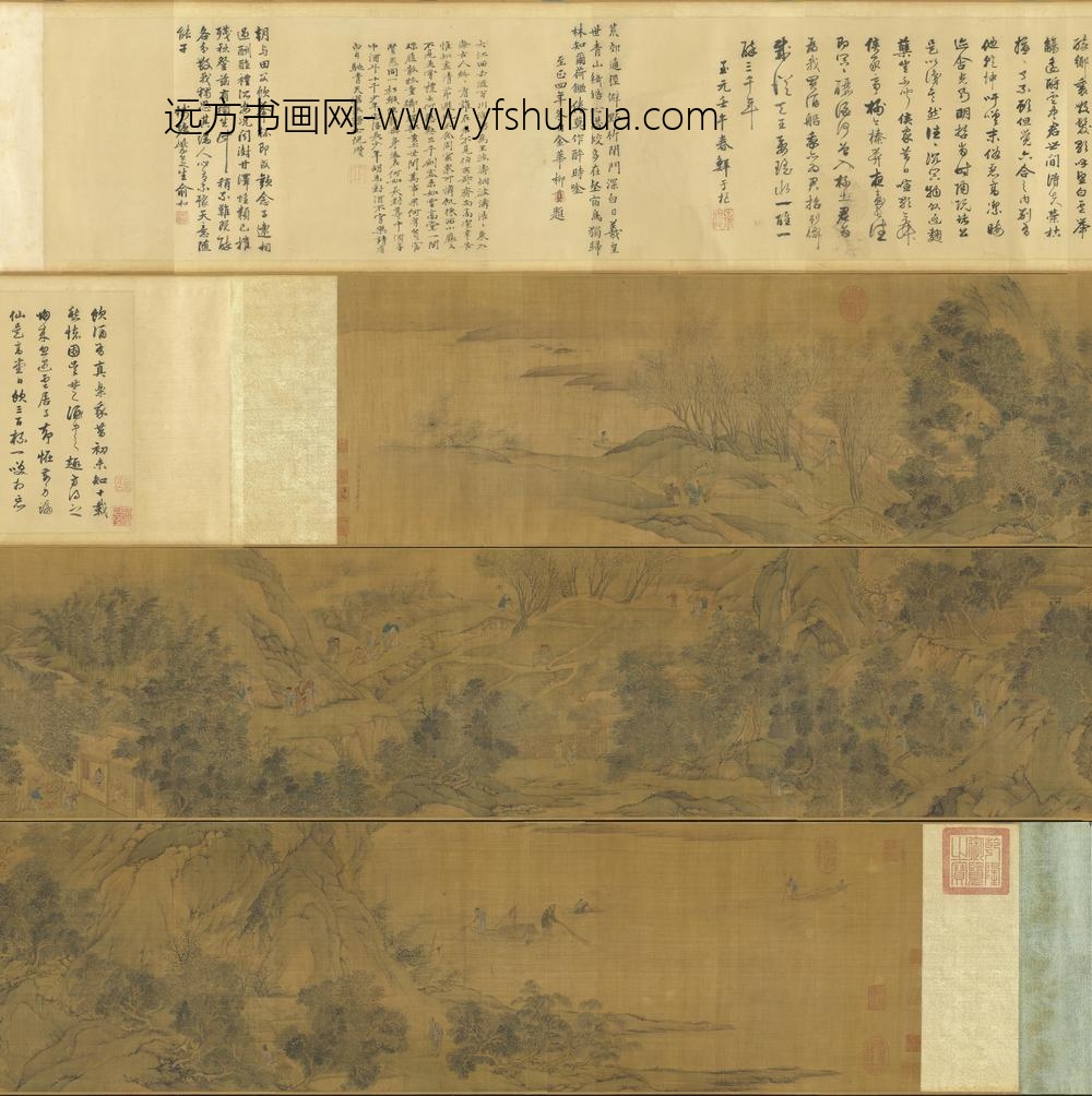 宋朱锐春社醉归图卷