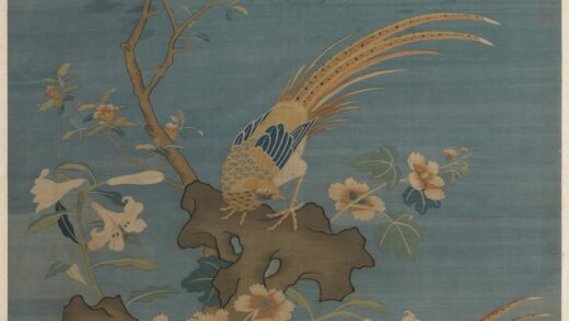 宋缂丝文石锦鸡轴.jpg