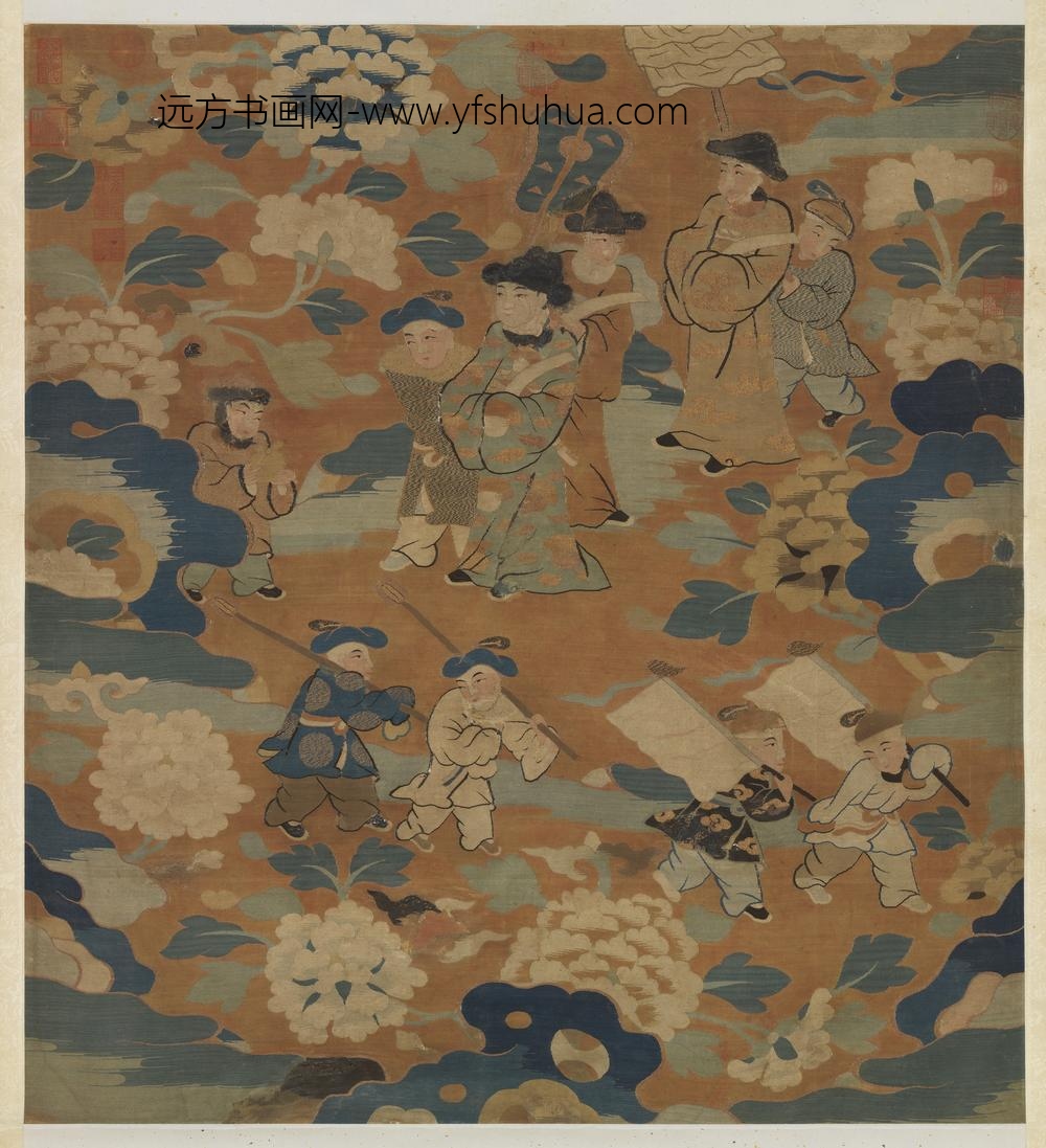 宋缂丝新韶婴戏轴