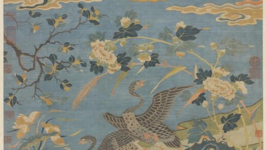 宋缂丝芙蓉双雁轴.jpg