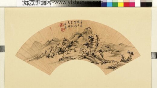 张在辛名人书画扇（壬）册 平坡双屋.jpg