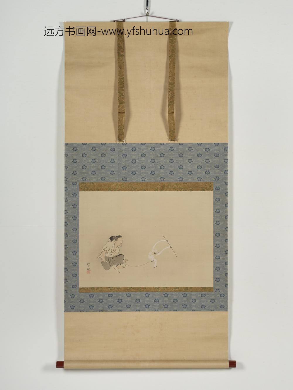 日本江户时代田中讷言舞猿图轴南