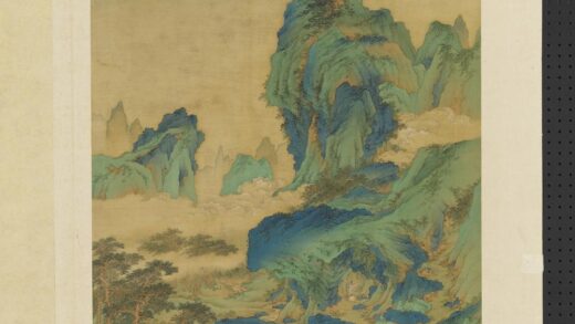 明人仿宋元诸家山水册 岩窟采芝.jpg