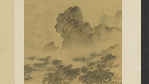 明人仿宋元诸家山水册 江村峻岭.jpg