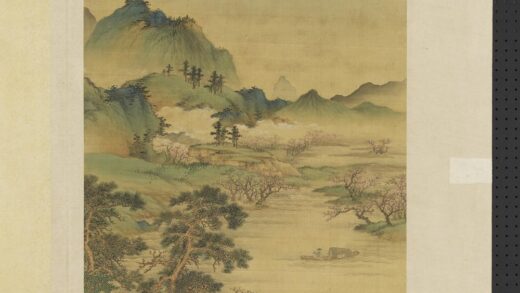 明人仿宋元诸家山水册 清溪泛棹.jpg