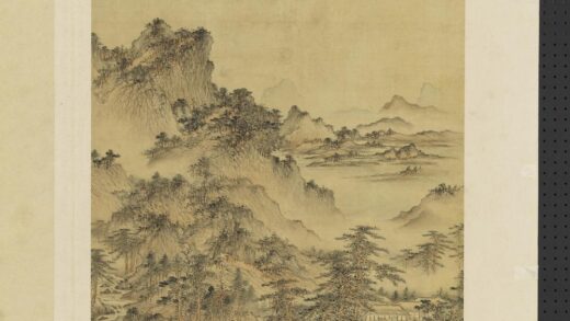 明人仿宋元诸家山水册 溪山茅舍.jpg