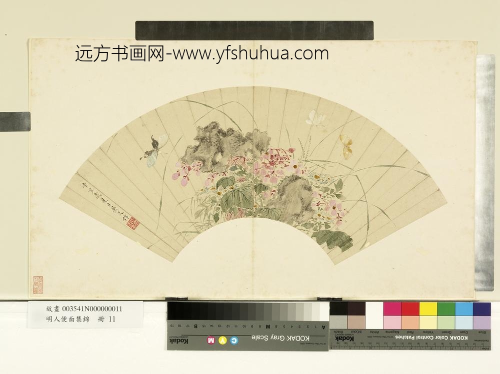 明人便面集锦册-明吴支秋海棠