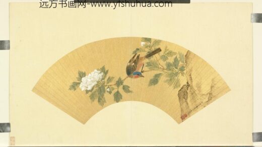 明人扇头画册 明王谟着色花鸟.jpg