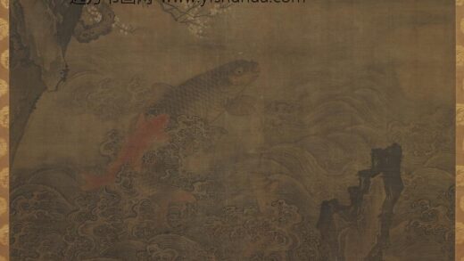 明人无款双鱼轴.jpg