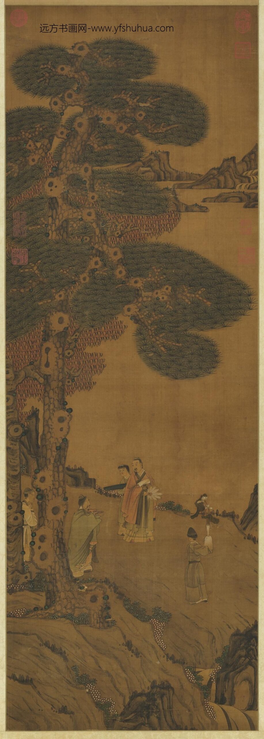 明人松风高逸轴