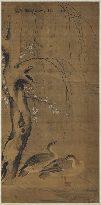 明人梅柳双雁轴明人梅柳双雁轴.jpg
