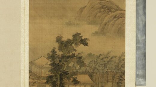 明人画岩壑清晖册 明人书屋听雨.jpg