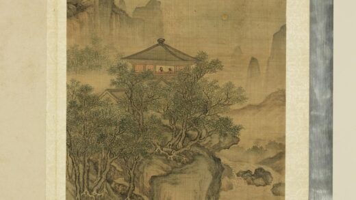 明人画岩壑清晖册 明人林屋观月.jpg