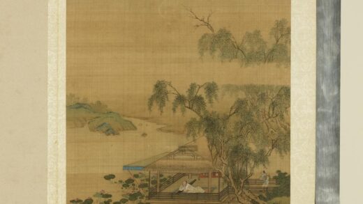 明人画岩壑清晖册 明人柳亭观荷.jpg