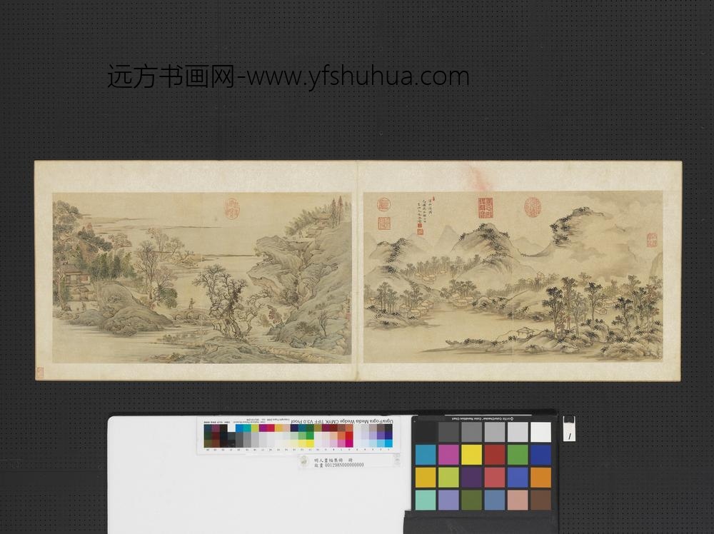 明人画幅集册册-明毛冠德溪山积雨