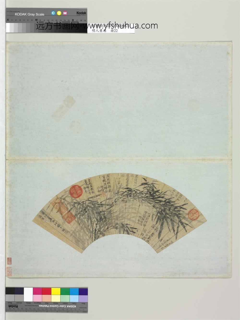 明人画扇册-明唐寅画墨竹