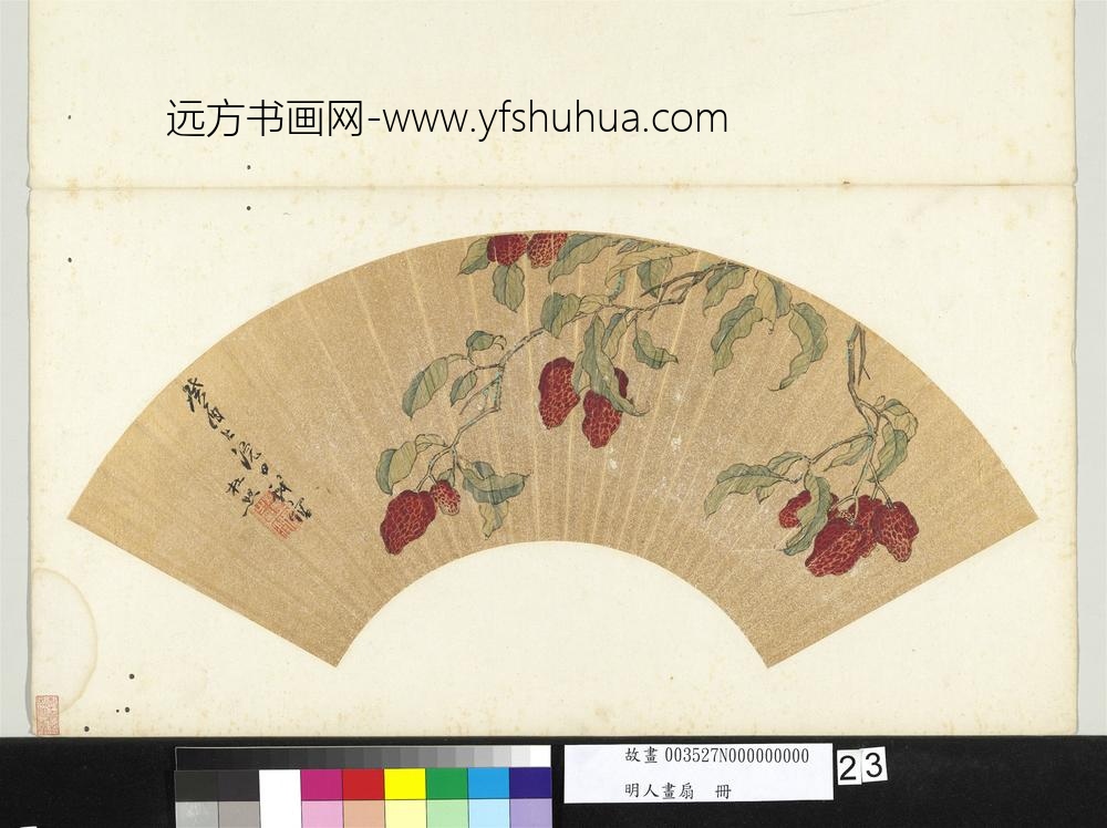 明人画扇册-明杜煦荔枝
