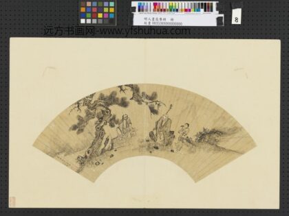 明人画扇集册册 明丁云鹏应真像.jpg