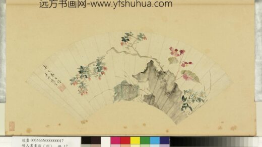 明人画扇（利）册 明张寅秋海棠枸杞子.jpg