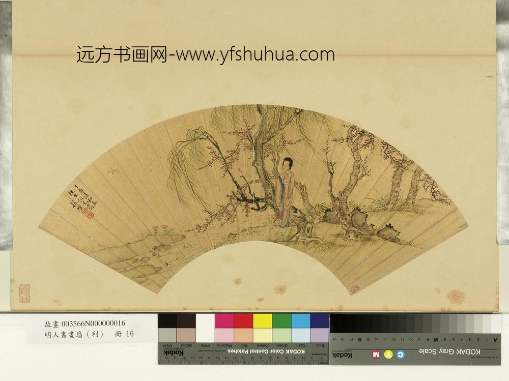 明人画扇（利）册明孙璜桃花仕女