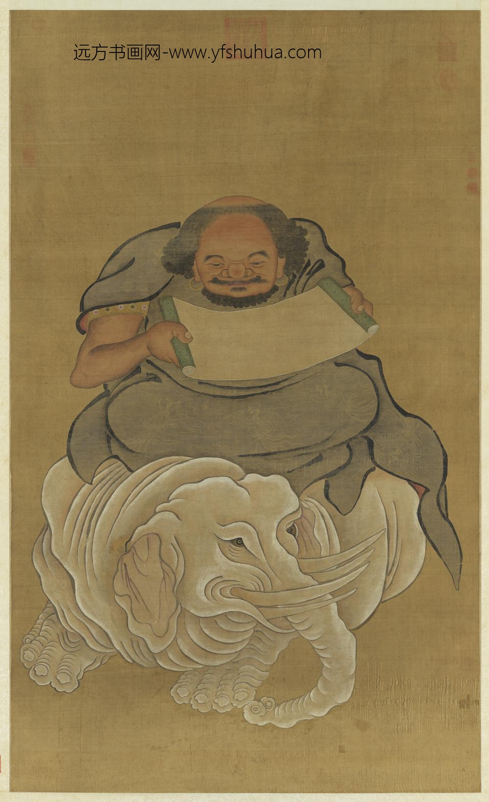 明人画普贤大士像轴