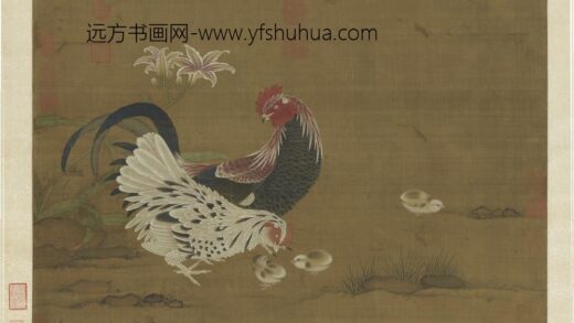 明人画鸡轴.jpg