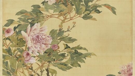 明人花下双鸳图轴.jpg