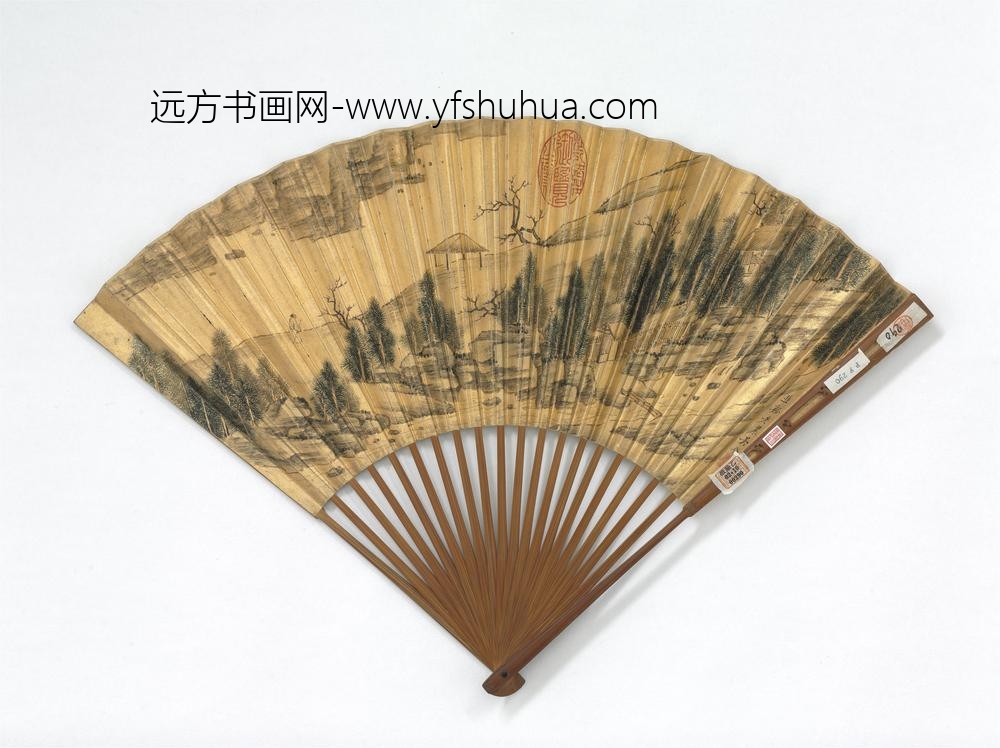 明吴令画松山图董其昌书七言绝句-