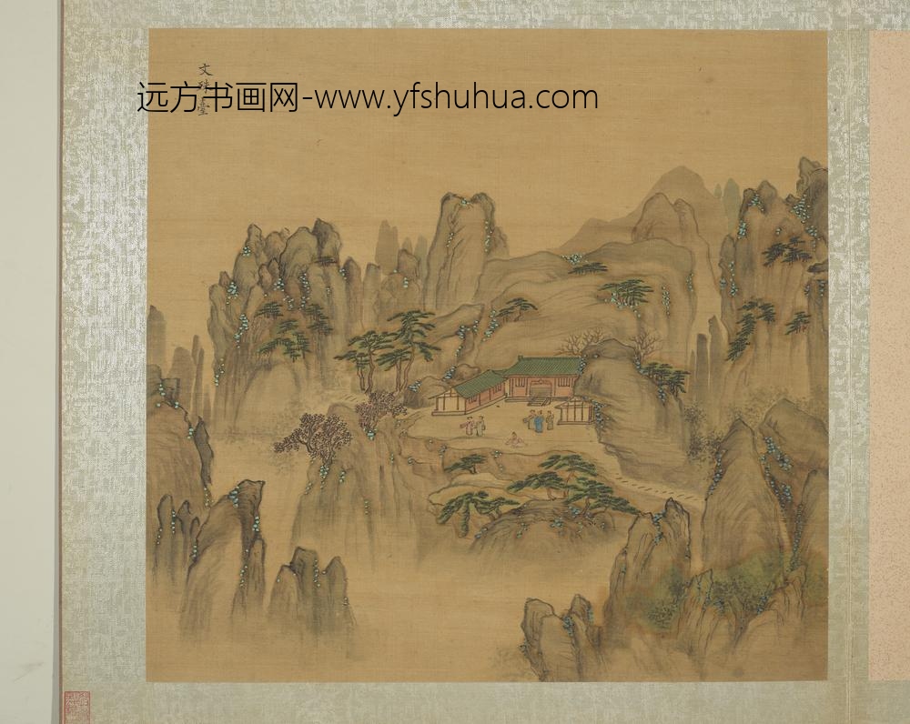 明周用画新安十景图册-文殊台