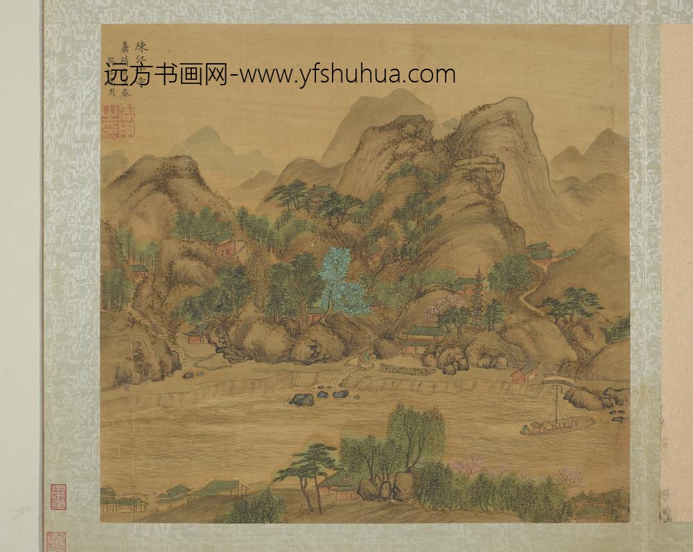 明周用画新安十景图册-练江十寺