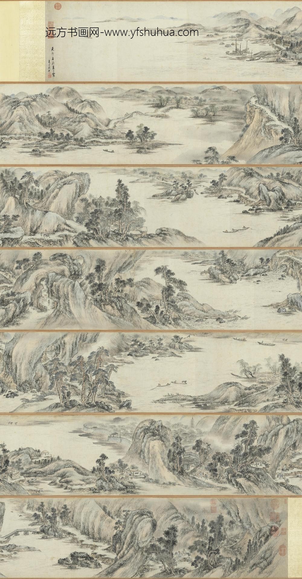 明周龙千里江程图卷