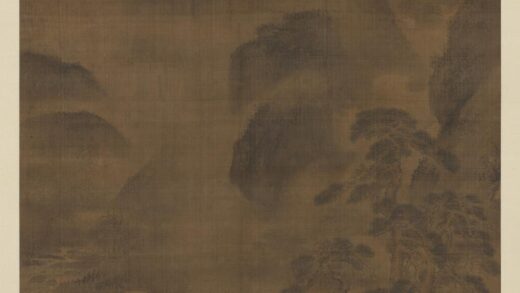 明周龙松林冥思轴.jpg