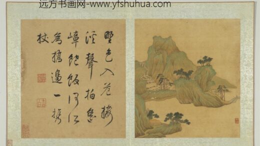 明宋懋晋画山水册 桥边携杖.jpg