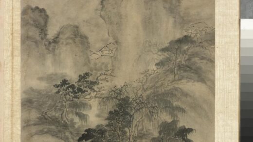 明张经画山水册 高峰绿阴.jpg