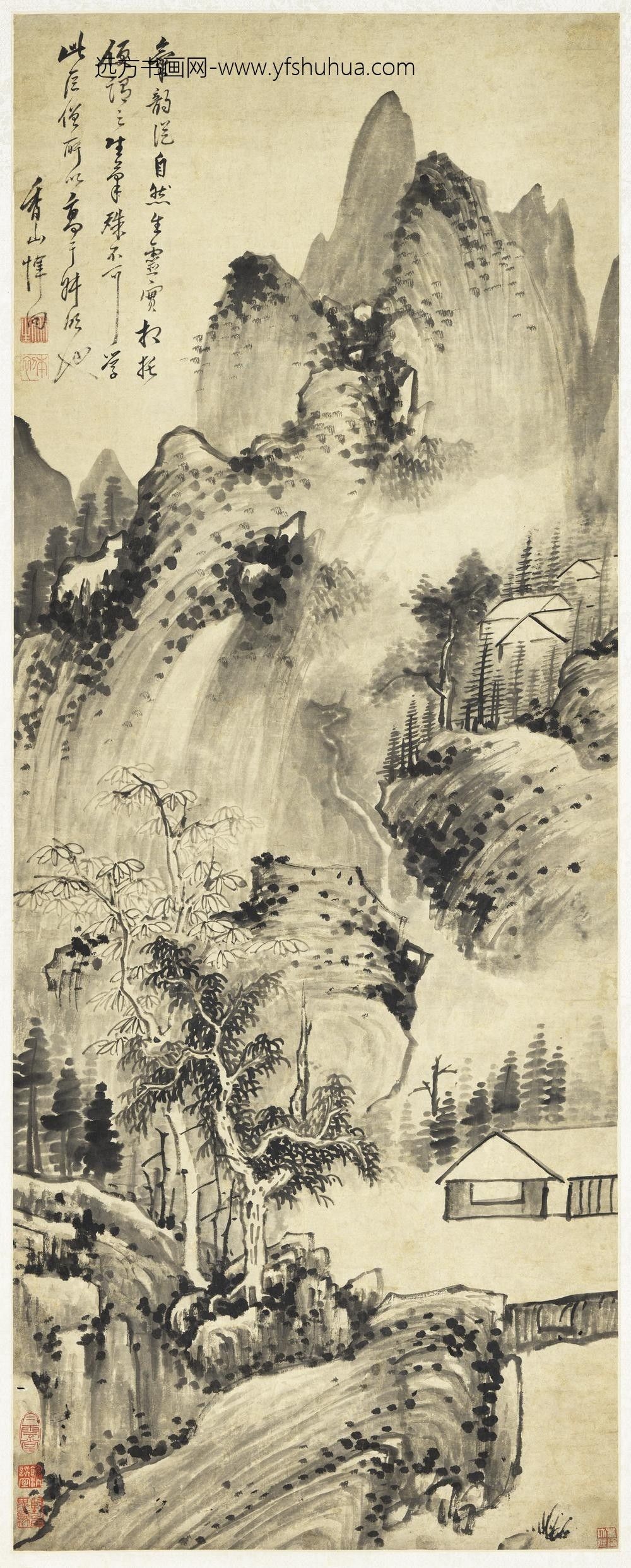 明恽向仿巨然山水轴明恽向仿巨然山水轴