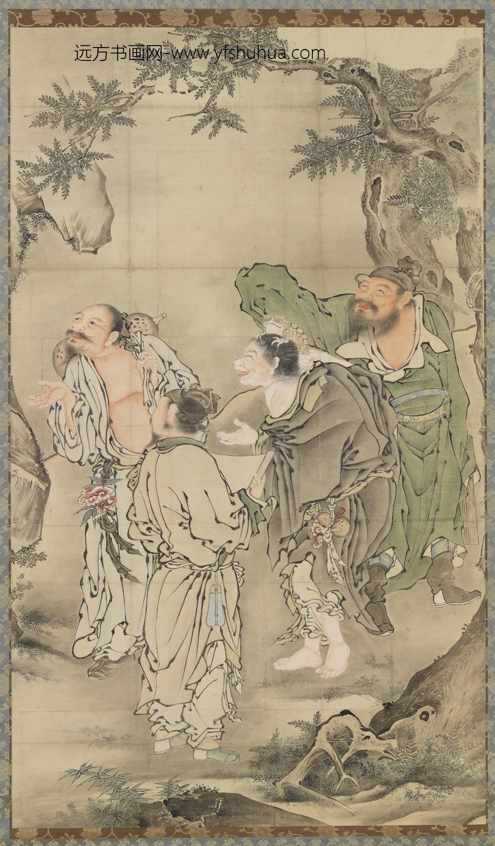 明无款八仙组件