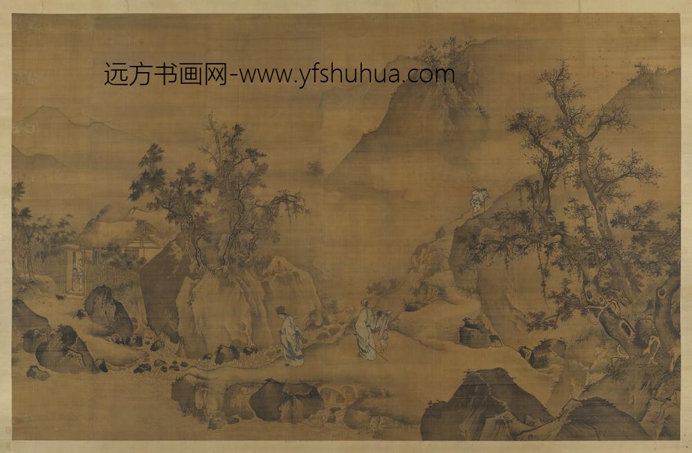 明王世昌俯瞰激流图轴