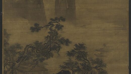 明王谔画溪桥访友轴.jpg