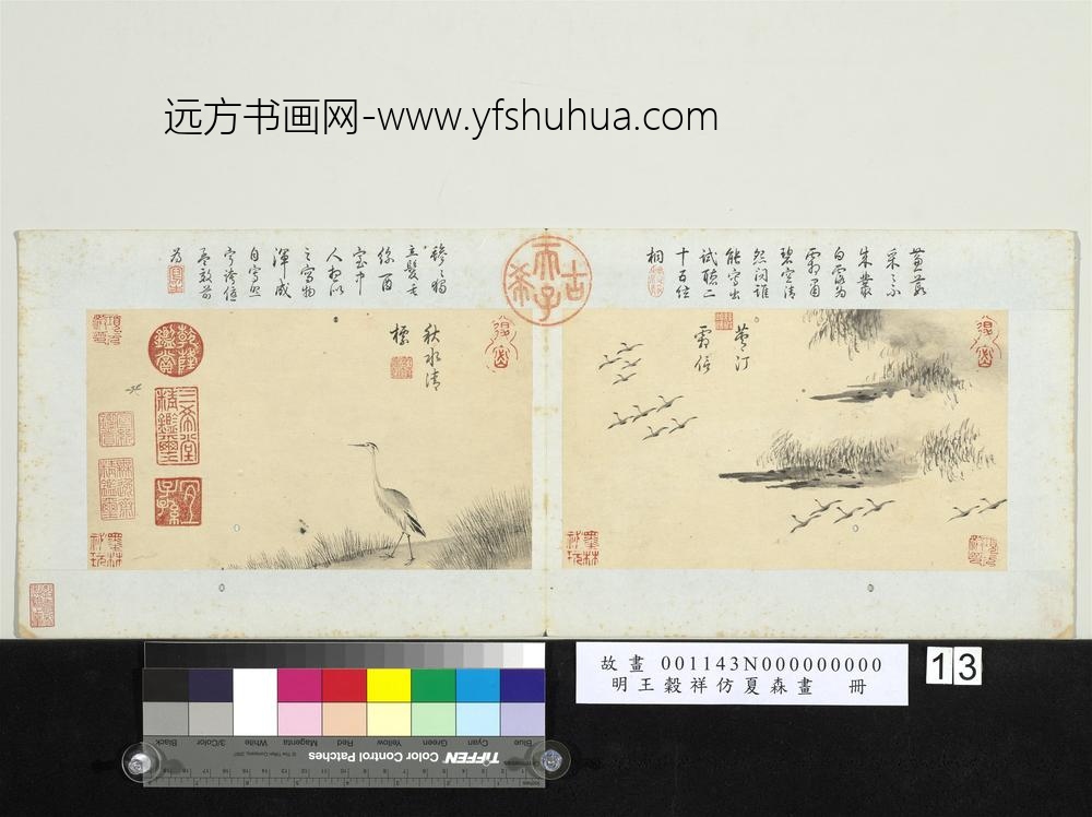 明王谷祥仿夏森画册-芦汀霜信